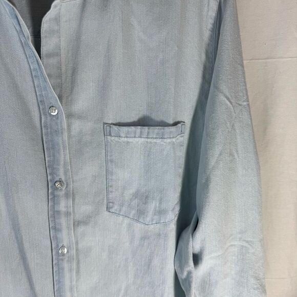 Distressed Denim Shirtdress Light Chambray Sz XL - Picture 8 of 8